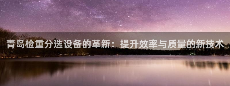 天宏娱乐平叔：青岛检重分选设备的革新：提升效率与质量的新技术