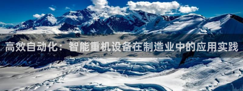天宏娱乐创始人河源：高效自动化：智能重机设备在制造业中的应用